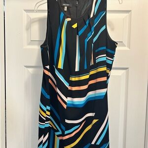 Nine West Black Dress with Vibrant Stripes